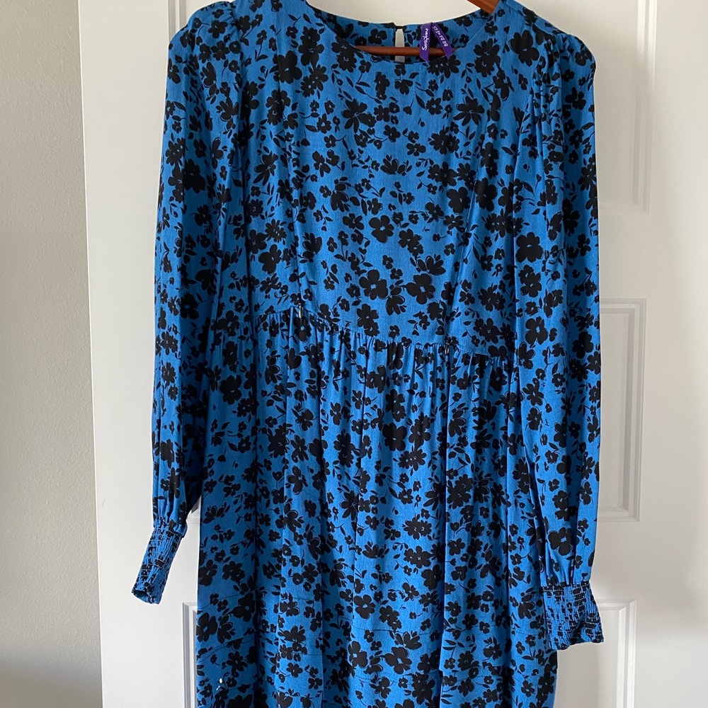Seraphine Blue Floral Maternity & Nursing Dress